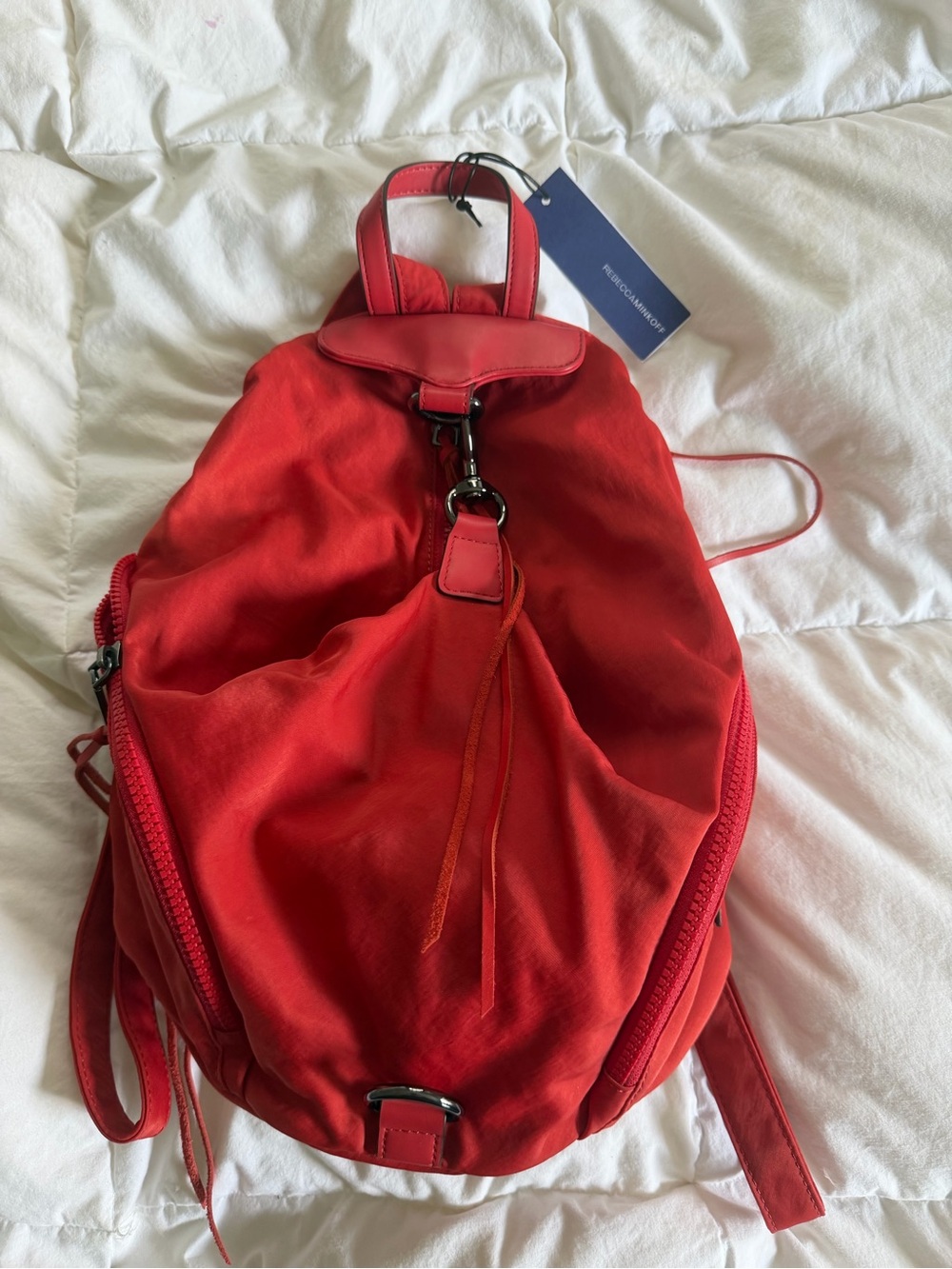 Rebecca Minkoff Red Women's Backpack Bag With Suede Tassels